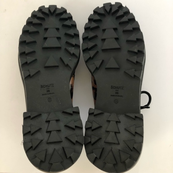 Schutz Lucille Leopard Print Faux Shearling Lined Platform Ankle Boot Size 9 - Picture 10 of 10